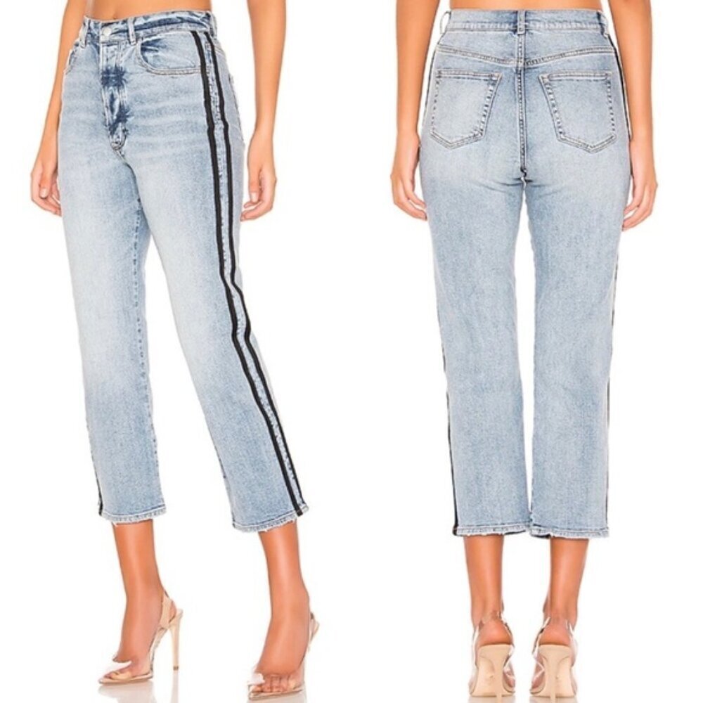 Superdown Jamie Side Stripe Crop Jeans Size 24